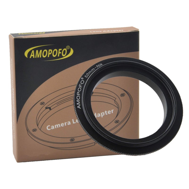 Amopofo 52mm Filter Thread Macro Reverse Mount Adapter Ring, for Nikon D7500 D7100 D7000 D5600 D5200 D500 D90 D810A,D7200, D5500,D750,D810,D5300,D3300,Df, D610 DSLR Cameras - Image 1